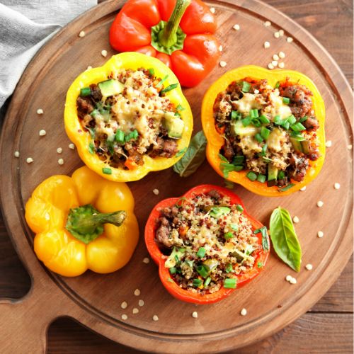 Quinoa and Black Bean Stuffed Peppers 500x500px